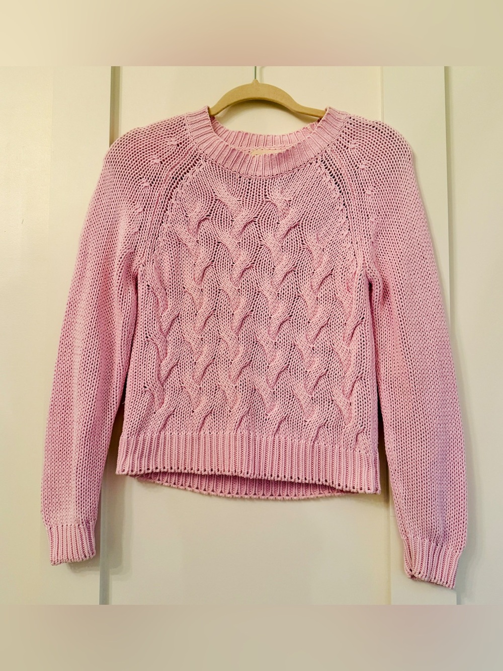 ROLLA'S Pink Cable Knit Crewneck Sweater